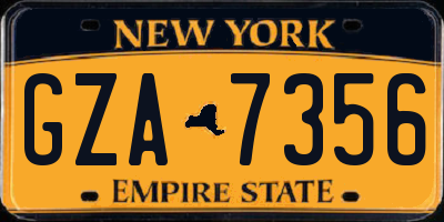 NY license plate GZA7356