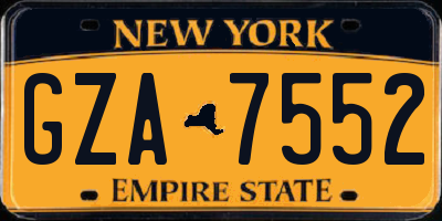 NY license plate GZA7552
