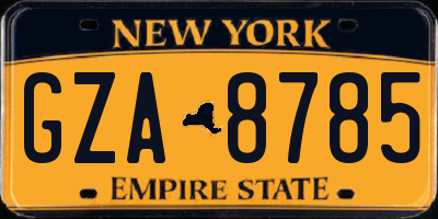 NY license plate GZA8785