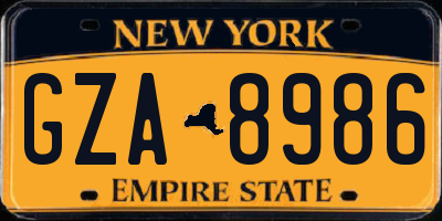 NY license plate GZA8986