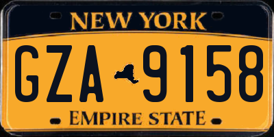 NY license plate GZA9158