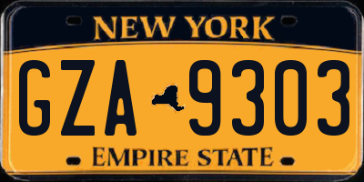 NY license plate GZA9303