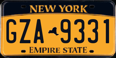 NY license plate GZA9331