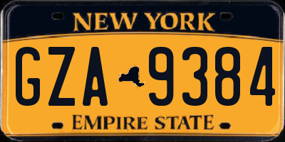 NY license plate GZA9384