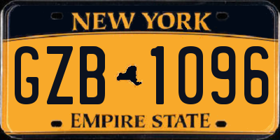 NY license plate GZB1096
