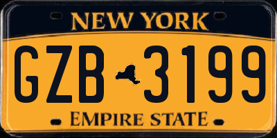 NY license plate GZB3199