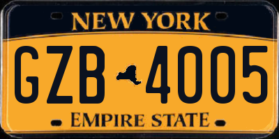 NY license plate GZB4005