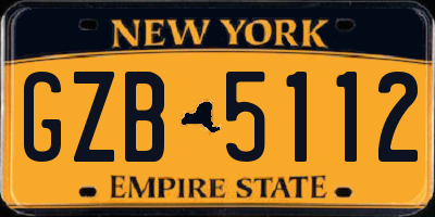 NY license plate GZB5112