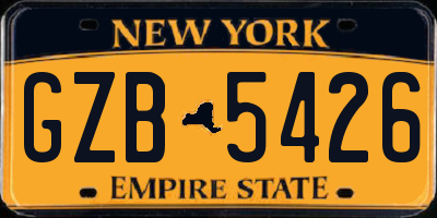 NY license plate GZB5426