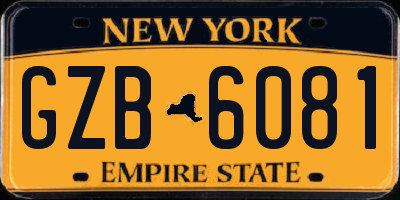 NY license plate GZB6081