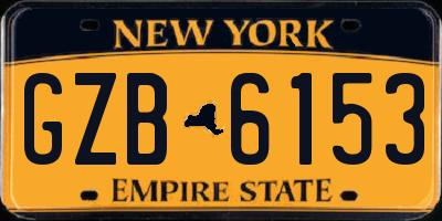 NY license plate GZB6153