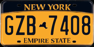 NY license plate GZB7408