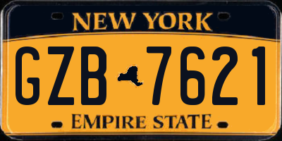 NY license plate GZB7621