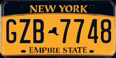 NY license plate GZB7748