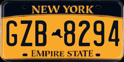 NY license plate GZB8294