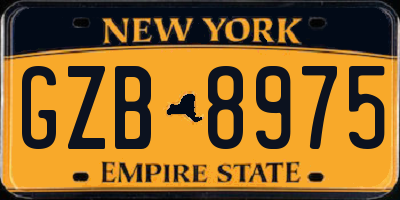 NY license plate GZB8975