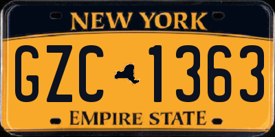 NY license plate GZC1363