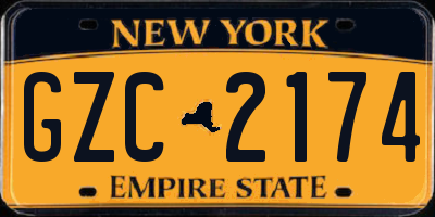 NY license plate GZC2174