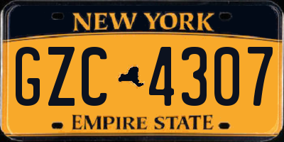 NY license plate GZC4307