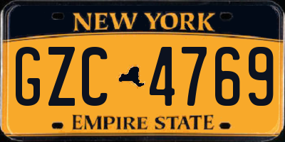 NY license plate GZC4769