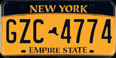 NY license plate GZC4774
