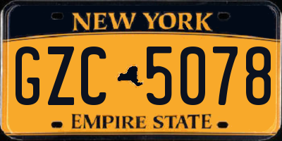 NY license plate GZC5078