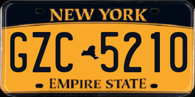 NY license plate GZC5210