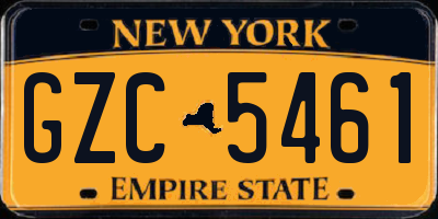 NY license plate GZC5461