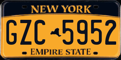 NY license plate GZC5952