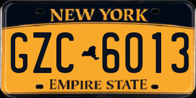 NY license plate GZC6013