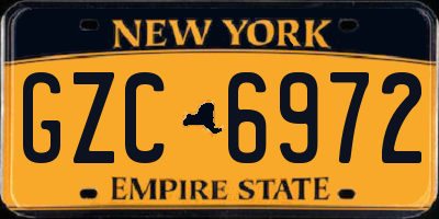 NY license plate GZC6972