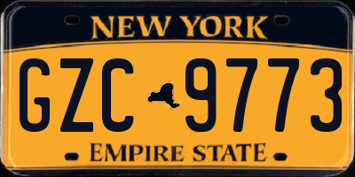 NY license plate GZC9773