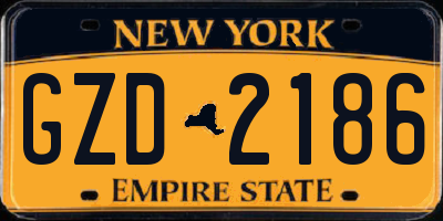 NY license plate GZD2186