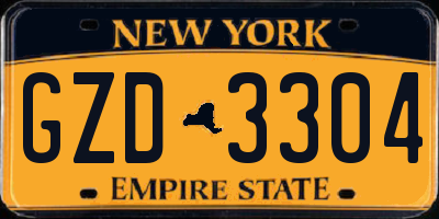 NY license plate GZD3304