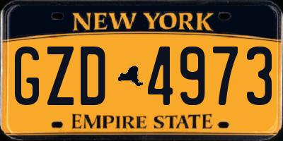 NY license plate GZD4973