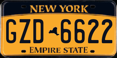 NY license plate GZD6622