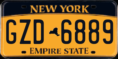 NY license plate GZD6889
