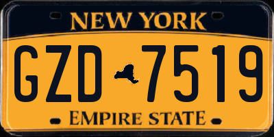 NY license plate GZD7519