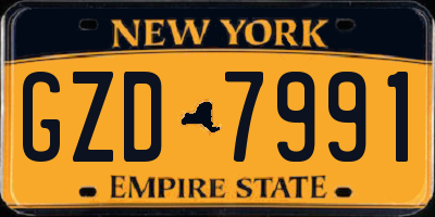NY license plate GZD7991