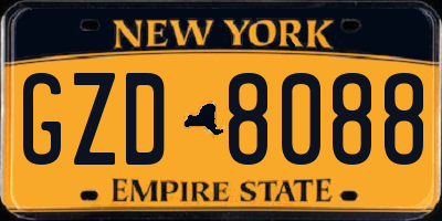 NY license plate GZD8088