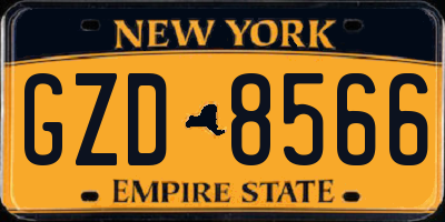 NY license plate GZD8566