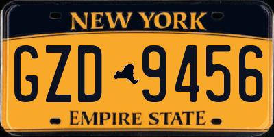 NY license plate GZD9456