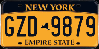 NY license plate GZD9879