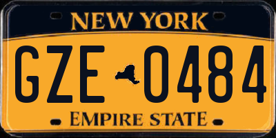 NY license plate GZE0484
