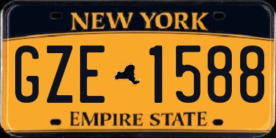 NY license plate GZE1588