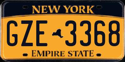 NY license plate GZE3368