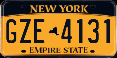 NY license plate GZE4131