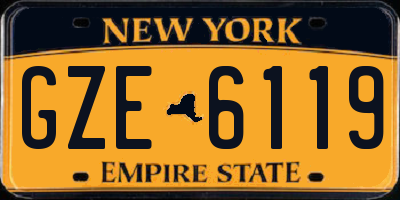 NY license plate GZE6119
