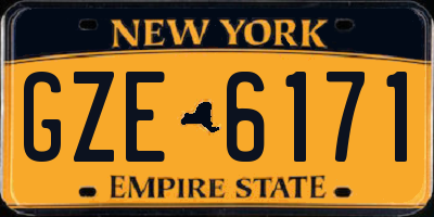 NY license plate GZE6171