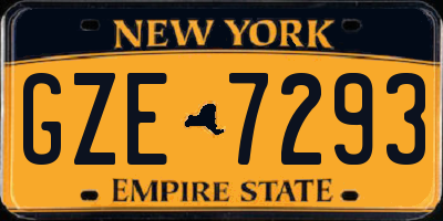NY license plate GZE7293